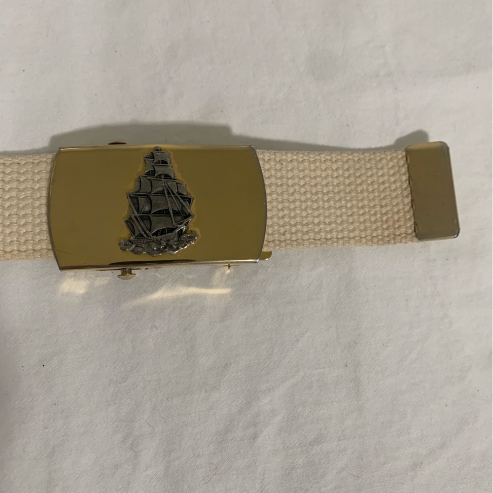 Skippers Nautical Belt with square rigger ship